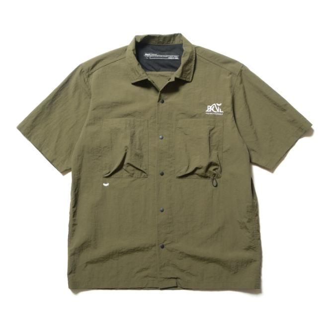 back channel utility half sleeve shirt　M Back Channel UTILITY HALF SLEEVE SHIRT - BLACK SUGAR