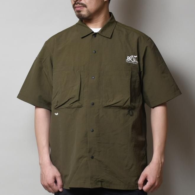 Back Channel UTILITY HALF SLEEVE SHIRT - BLACK SUGAR