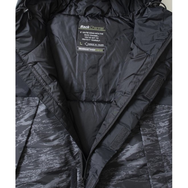 Back Channel NANGA HOODED DOWN JACKET - BLACK SUGAR