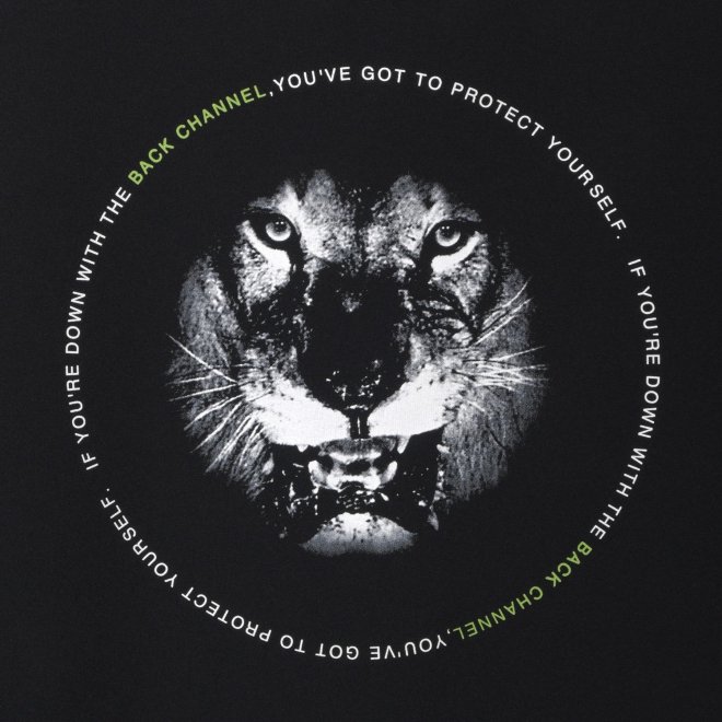 <img class='new_mark_img1' src='https://img.shop-pro.jp/img/new/icons7.gif' style='border:none;display:inline;margin:0px;padding:0px;width:auto;' />Back Channel BC LION STRETCH TEE (BLACK SUGAR LIMITED)