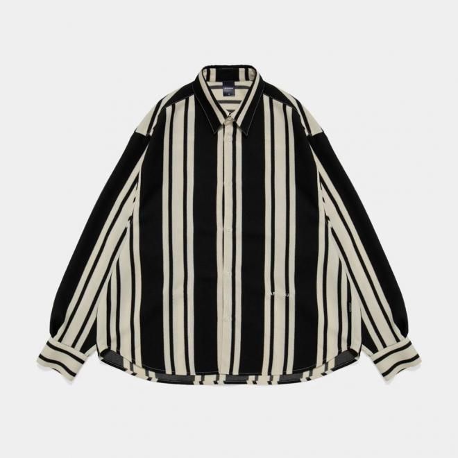 <img class='new_mark_img1' src='https://img.shop-pro.jp/img/new/icons7.gif' style='border:none;display:inline;margin:0px;padding:0px;width:auto;' />APPLEBUM åץХ WOOLY TWILL STRIPE OVERSIZE L/S SHIRT 1