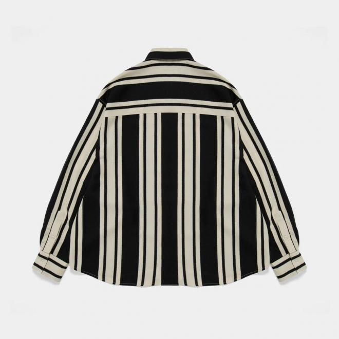 <img class='new_mark_img1' src='https://img.shop-pro.jp/img/new/icons7.gif' style='border:none;display:inline;margin:0px;padding:0px;width:auto;' />APPLEBUM åץХ WOOLY TWILL STRIPE OVERSIZE L/S SHIRT