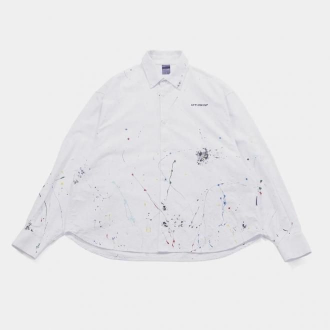 <img class='new_mark_img1' src='https://img.shop-pro.jp/img/new/icons7.gif' style='border:none;display:inline;margin:0px;padding:0px;width:auto;' />APPLEBUM åץХ PAINT OVERSIZE SHIRT 1