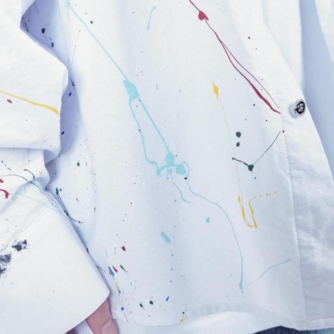 <img class='new_mark_img1' src='https://img.shop-pro.jp/img/new/icons7.gif' style='border:none;display:inline;margin:0px;padding:0px;width:auto;' />APPLEBUM åץХ PAINT OVERSIZE SHIRT