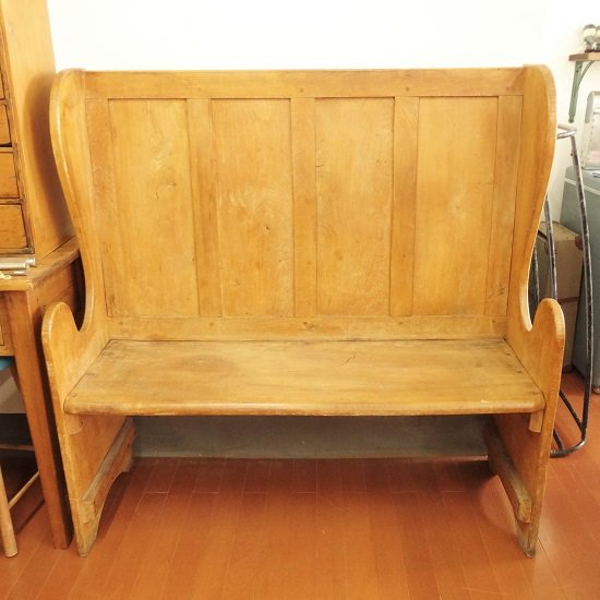 〆 【アンティーク】イギリス 聖堂 チャーチベンチ - 椅子