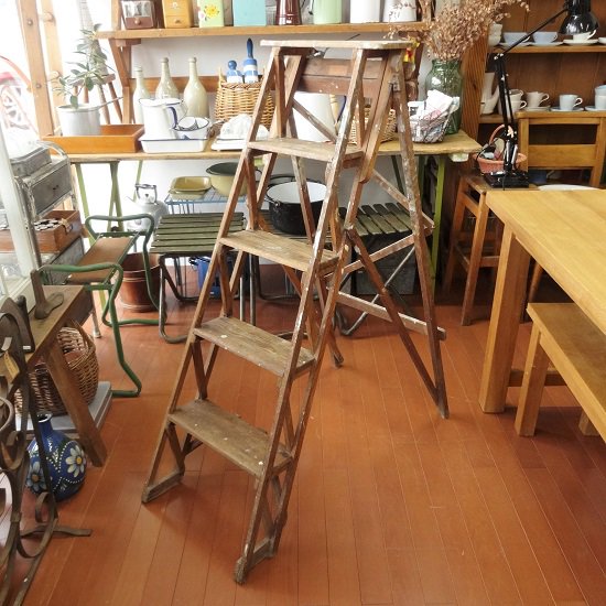 イギリス アンティーク 木製ラダー 脚立 １２０ｃｍ - drop antiques