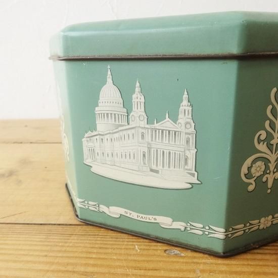 イギリス ヴィンテージ ブリキ缶 F.E.FOX AND SUNS LTD 八角形
