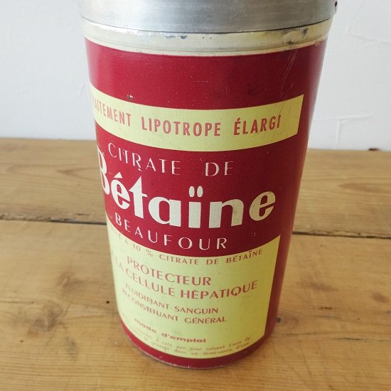 フランス ヴィンテージ アルミ缶 Betaine 筒形 - drop antiques ドロップアンティークス アンティーク家具と雑貨