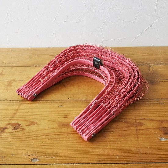 イギリス ヴィンテージ 折り畳めるバスケット ピンク - drop antiques 