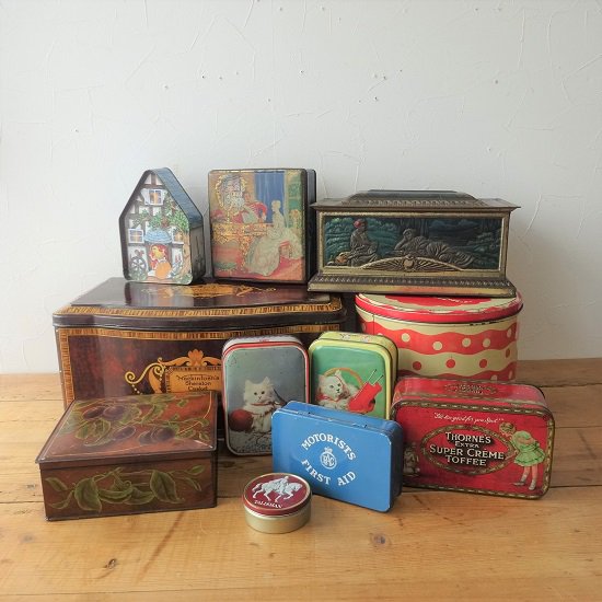 イギリス　ヴィンテージ　ブリキ缶　Thorne's　トフィー缶　 - drop antiques ドロップアンティークス アンティーク家具と雑貨