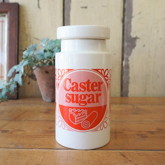 イギリス　ヴィンテージ　陶器製キャニスター　Caster Sugar - drop antiques ドロップアンティークス アンティーク家具と雑貨