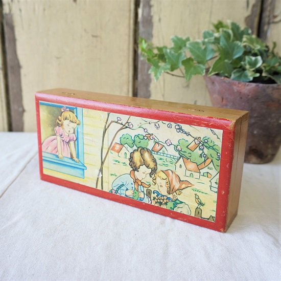 フランス ヴィンテージ 木製の筆箱 ペンケース ブロカント 文房具 - drop antiques ドロップアンティークス アンティーク家具と雑貨