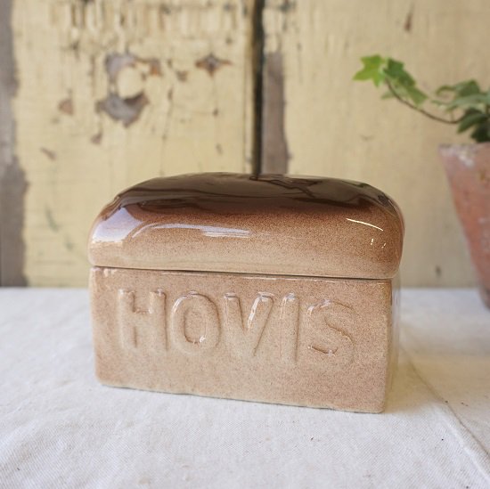イギリス ヴィンテージ HOVIS ノベルティ 陶器製 バターケース 希少