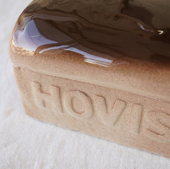 イギリス ヴィンテージ HOVIS ノベルティ 陶器製 バターケース 希少