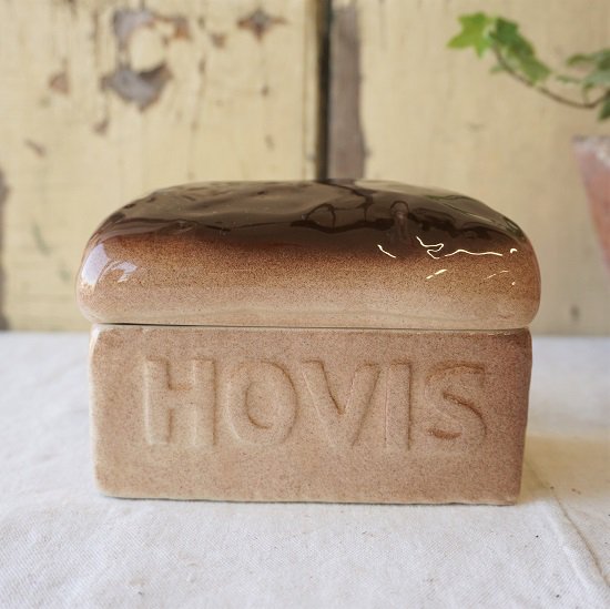 イギリス ヴィンテージ HOVIS ノベルティ 陶器製 バターケース 希少