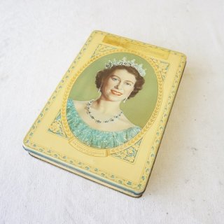 イギリス　ヴィンテージ　コロネーション　ブリキ缶　チョコレート缶　エリザベス女王　戴冠記念　１９５３年　