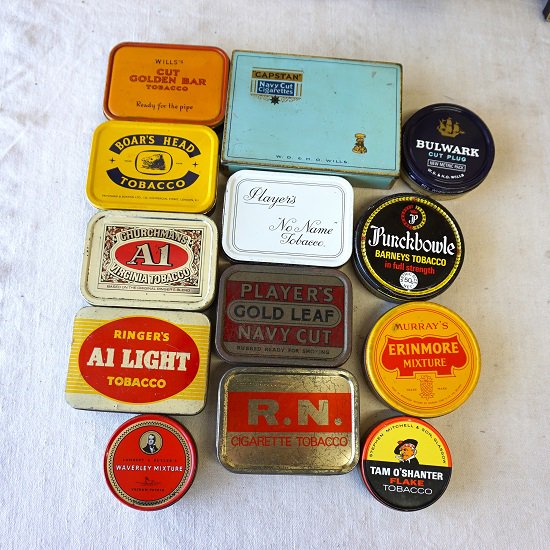 イギリス　ヴィンテージ　ブリキ缶　タバコ　PLAYER'S GOLD LEAF - drop antiques ドロップアンティークス  アンティーク家具と雑貨