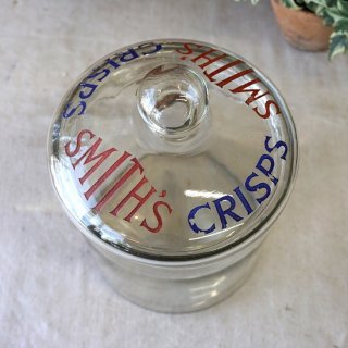 イギリス　ヴィンテージ　SMITH'S CRISPS　ガラスジャー　ポテトチップス　１９２９年　コレクターズアイテム　希少