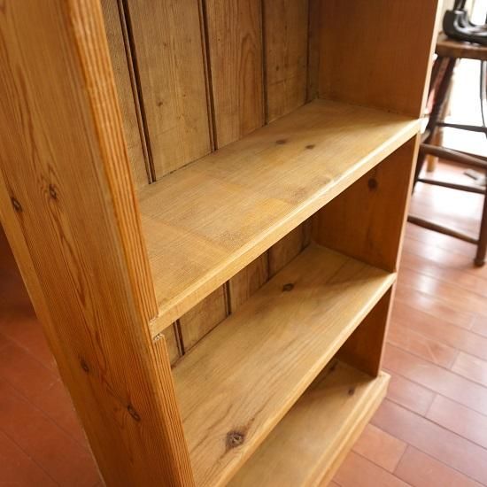 管335☆イギリス製☆アンティーク☆ストリップパイン☆ブックシェルフ☆飾り棚 イギリスアンティーク家具 1890年代オールドパインのブック