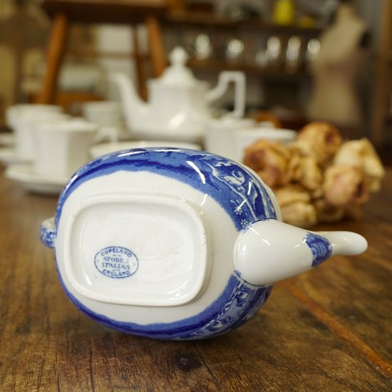 イギリス ヴィンテージ COPELAND/SPODE コープランド・スポード 小さなティーポット 一人用 ブルーイタリアン 旧バックスタンプ 希少 -  drop antiques ドロップアンティークス アンティーク家具と雑貨