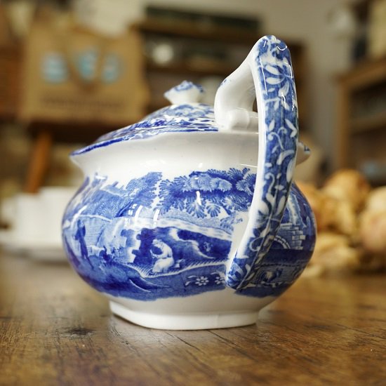 イギリス ヴィンテージ COPELAND/SPODE コープランド・スポード 小さなティーポット 一人用 ブルーイタリアン 旧バックスタンプ 希少 -  drop antiques ドロップアンティークス アンティーク家具と雑貨