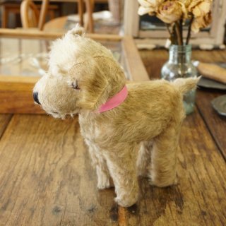 イギリス　ぬいぐるみ　テディベア　淡いモカ色の子犬　チルターン社　１９４０年代　赤文字タグ　希少