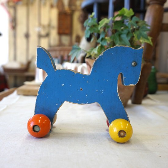 イギリス ヴィンテージ 玩具 おもちゃ 木製の馬 - drop antiques 