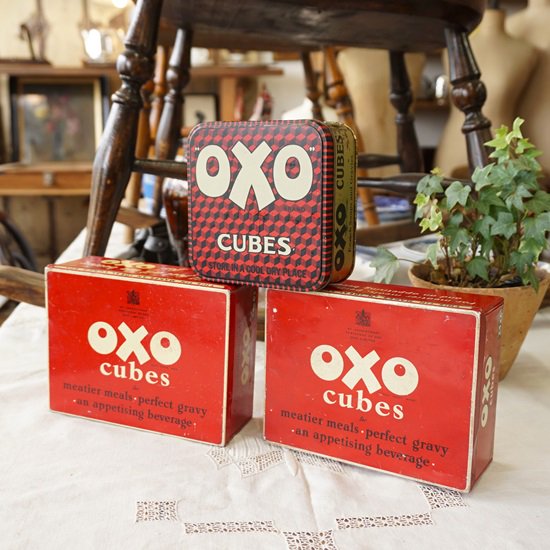 イギリス　ヴィンテージ　ブリキ缶　OXO缶　サンドイッチボックス　A - drop antiques ドロップアンティークス アンティーク家具と雑貨