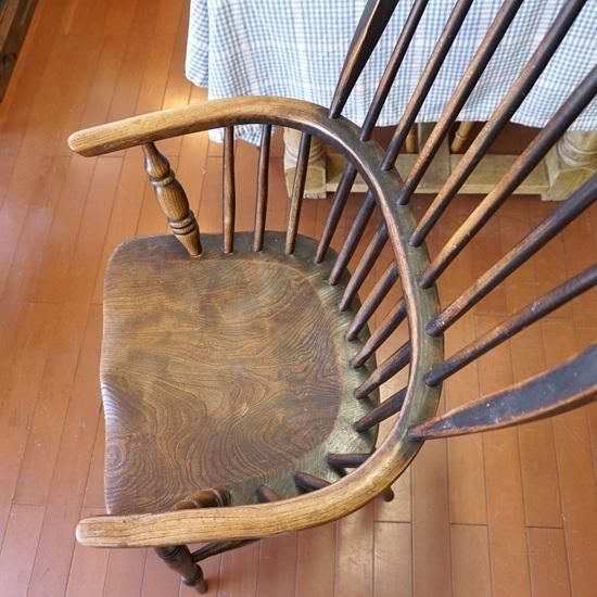 イギリス アンティーク ウィンザーチェア ハイバック ダブルボウ