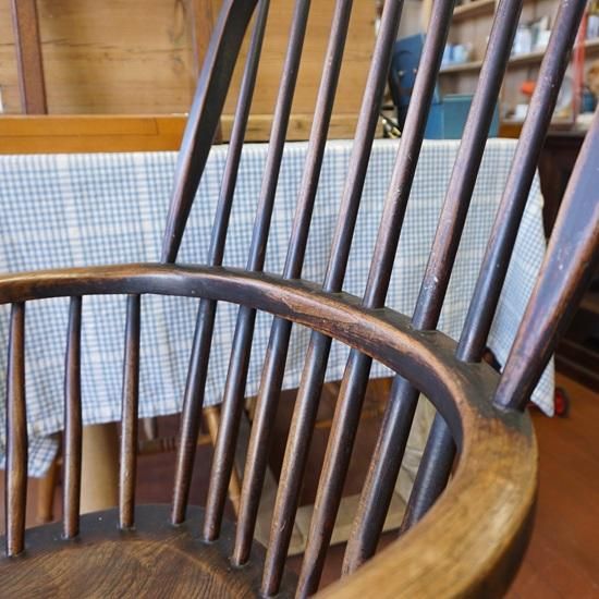 イギリス アンティーク ウィンザーチェア ハイバック ダブルボウ