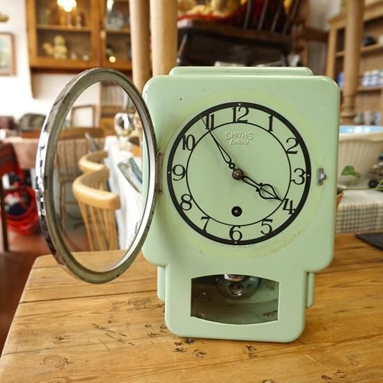 イギリス ヴィンテージ スミス社 キッチンクロック スチール製