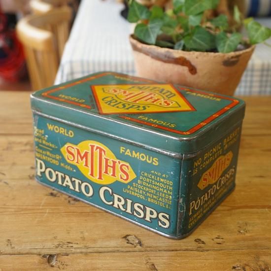 イギリス ヴィンテージ ブリキ缶 SMITHS POTATO CRISPS ポテト