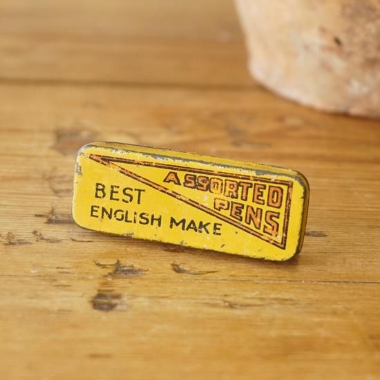 イギリス ヴィンテージ ブリキ缶 ペン先が入っていた小さな缶