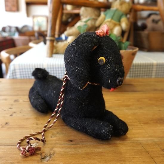イギリス ヴィンテージ ぬいぐるみ テディベア 黒のダックス