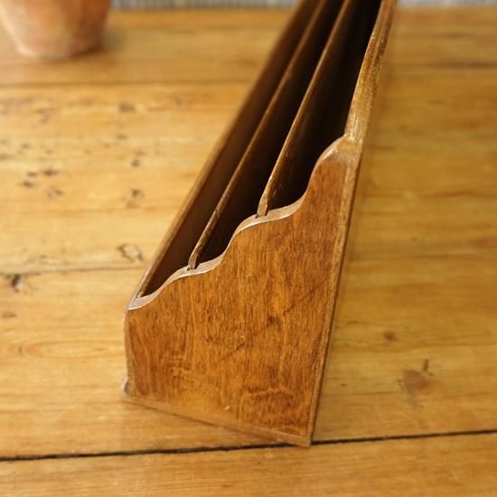 イギリス アンティーク オーク材 真鍮 レターラック 大きめサイズ オーク材レターラック（横幅25.5cm） イギリスアンティーク