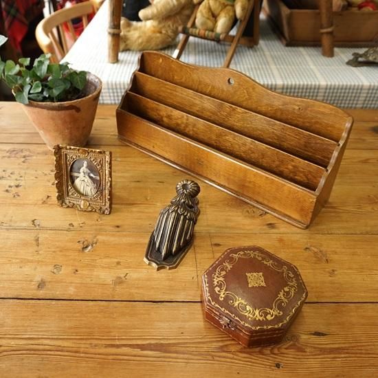 イギリス ヴィンテージ レザー仕上げのジュエリーボックス 初