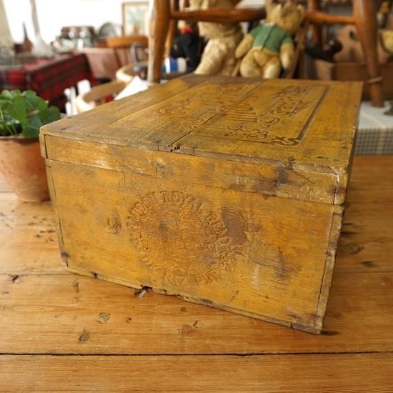 フランス アンティーク ライオンの木箱 AMIDON REMY 希少 ブロカント