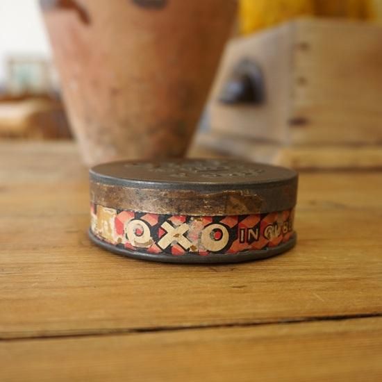 昭和レトロ　ブリキ缶　アンティーク　飾り アンティーク】昭和レトロ ブリキ 煎餅缶 菓子缶 六角形 当時物