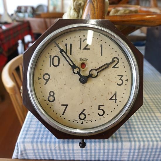 イギリス アンティーク スミス社 ウォールクロック 八角形 小型