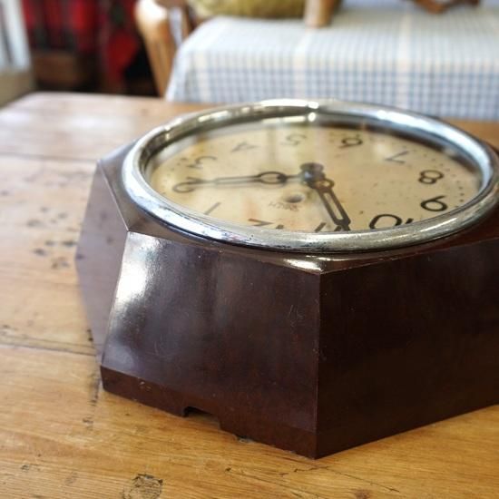 イギリス アンティーク スミス社 ウォールクロック 八角形 小型の