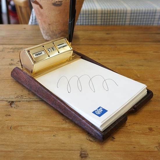 イギリス ヴィンテージ メモパッド付デスクカレンダー 万年