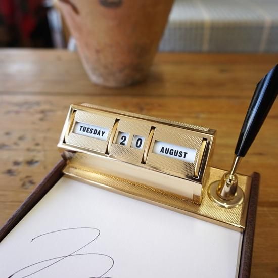 イギリス ヴィンテージ メモパッド付デスクカレンダー 万年