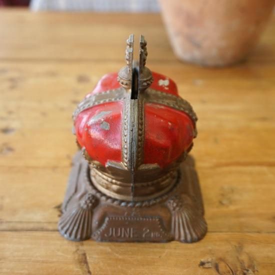 イギリス ヴィンテージ エリザベス女王戴冠記念の貯金箱 コインバンク