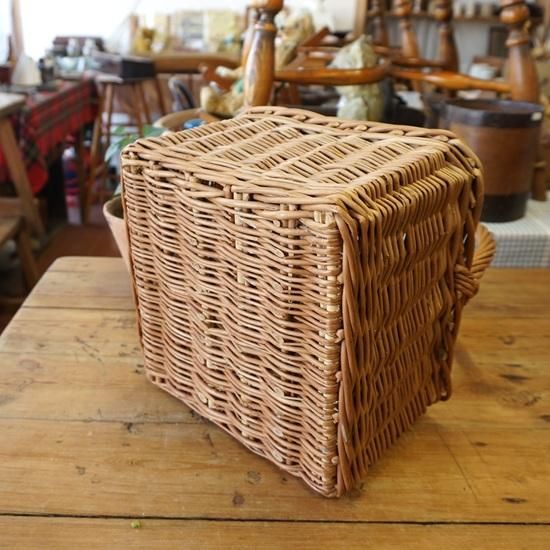 イギリス ヴィンテージ 天然素材のバスケット ボトル用 - drop