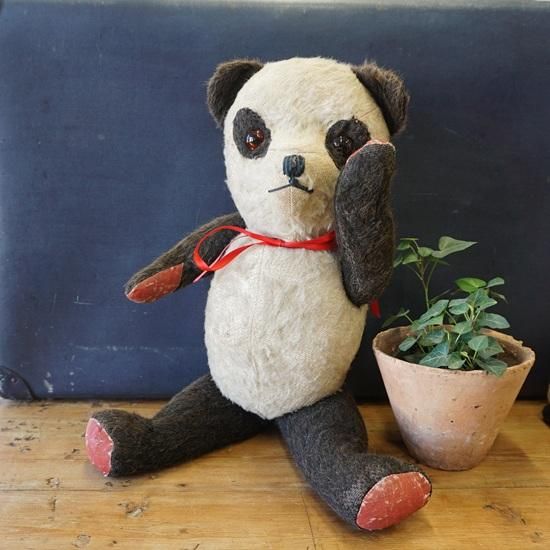 イギリスヴィンテージ・パンダベア イギリス ヴィンテージ ぬいぐるみ テディベア 古い大きなパンダ