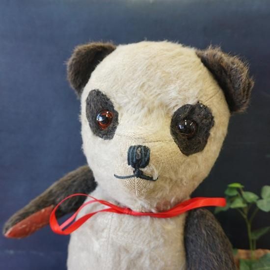 イギリス ヴィンテージ ぬいぐるみ テディベア 古い大きなパンダ