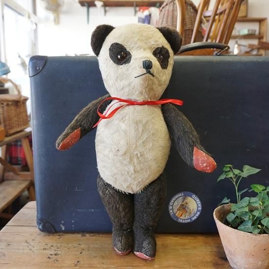イギリス ヴィンテージ ぬいぐるみ テディベア 古い大きなパンダ