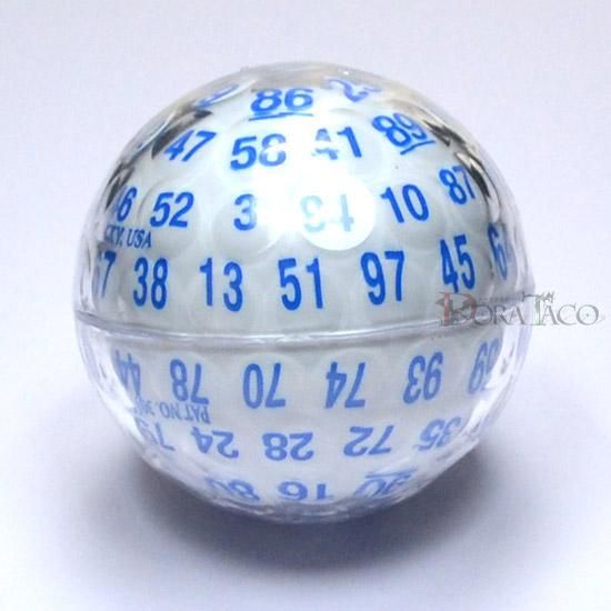 100面ダイス ホワイト＆ブルー - クトゥルフ神話TRPGサイコロのドラタコ