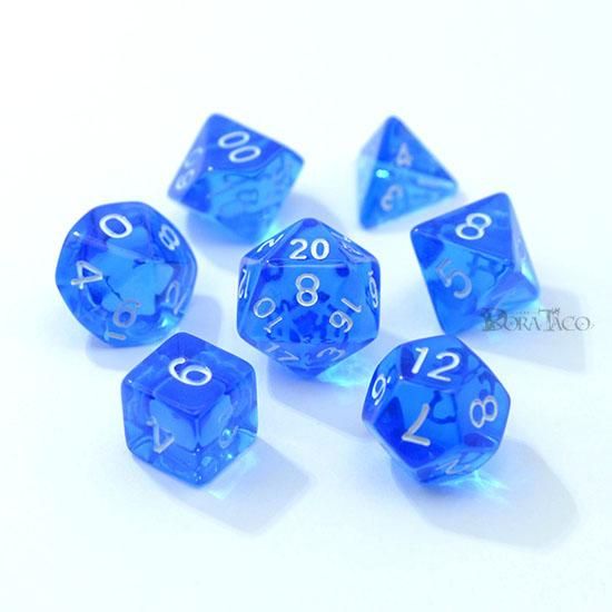 ミニダイスセット 7個セット【クリアブルー】 - クトゥルフ神話TRPG