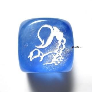 黄道十二星座ダイス【おひつじ座-幻青】6面サイコロ単品（牡羊座